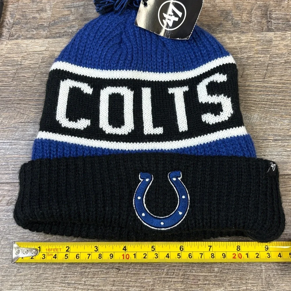 🏈 Indianapolis Colts ’47 Brand Knit Pom Beanie Hat (OSFA) NWT